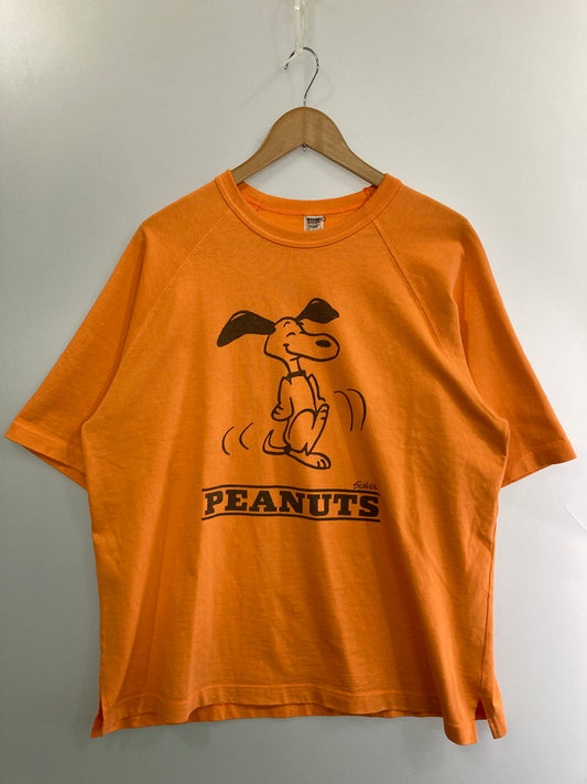 【中古品】【メンズ】 BARNS バーンズ BR-25266 HEAVY WEIGHT S S PRINT T-SHIRT SNOOPY Tシャツ トップス 145-251012-ks-61-min サイズ：L カラー：オレンジ 万代Net店