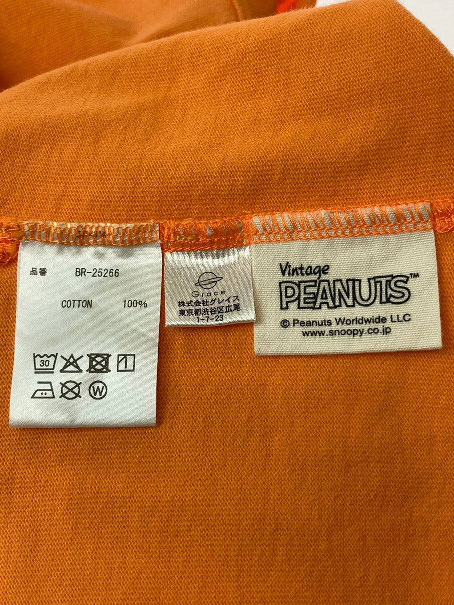 【中古品】【メンズ】 BARNS バーンズ BR-25266 HEAVY WEIGHT S S PRINT T-SHIRT SNOOPY Tシャツ トップス 145-251012-ks-61-min サイズ：L カラー：オレンジ 万代Net店