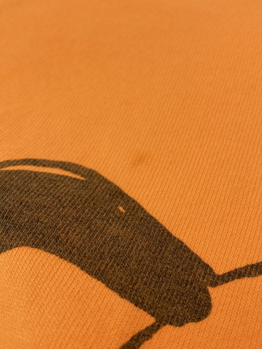 【中古品】【メンズ】 BARNS バーンズ BR-25266 HEAVY WEIGHT S S PRINT T-SHIRT SNOOPY Tシャツ トップス 145-251012-ks-61-min サイズ：L カラー：オレンジ 万代Net店