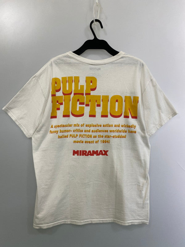 【現状渡し品】【メンズ】 USED PULP FICTION JOHN TRAVOLTA UMA THURMAN PHOTO T-SHIRT パルプフィクション プリントTシャツ 半袖Tシャツ トップス 147-251125-yn-18-min サイズ：L カラー：ホワイト 万代Net店