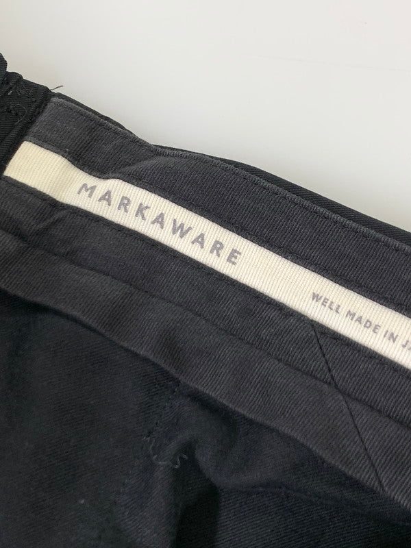 【中古品】【メンズ】 markaware マーカウェア 1TUCK PEGTOP TROUSERS A17A-11PT010 ワンタック ペグトップ トラウザーズ ボトムス パンツ 151-251110-kk-31-min サイズ：表記消え 下記参照 カラー：ブラック 万代Net店