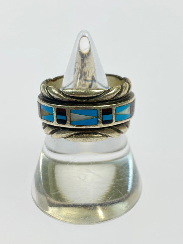 【中古品】【メンズ/レディース】 NEW MEXICO RED ROCK ニュー・メキシコ・レッド・ロック ズニ族 SV925 リング インディアン ジュエリー ヴィンテージ 指輪 シルバー 191-251014-em-03-min カラー：シルバー 12号 万代Net店