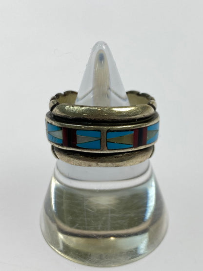 【中古品】【メンズ/レディース】 NEW MEXICO RED ROCK ニュー・メキシコ・レッド・ロック ズニ族 SV925 リング インディアン ジュエリー ヴィンテージ 指輪 シルバー 191-251014-em-03-min カラー：シルバー 12号 万代Net店