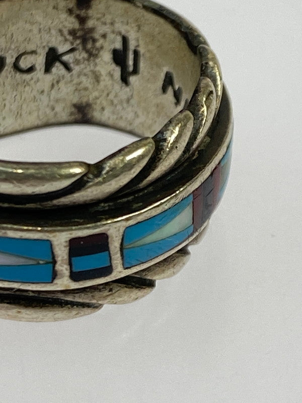 【中古品】【メンズ/レディース】 NEW MEXICO RED ROCK ニュー・メキシコ・レッド・ロック ズニ族 SV925 リング インディアン ジュエリー ヴィンテージ 指輪 シルバー 191-251014-em-03-min カラー：シルバー 12号 万代Net店