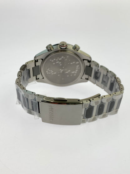 【中古美品】【メンズ】 CITIZEN シチズン AT8186-51L ATTESA ACT LINE 電波ソーラー時計 腕時計 ウォッチ メンズ エコドライブ 197-251014-em-15-min カラー：シルバー ブルー文字盤 万代Net店