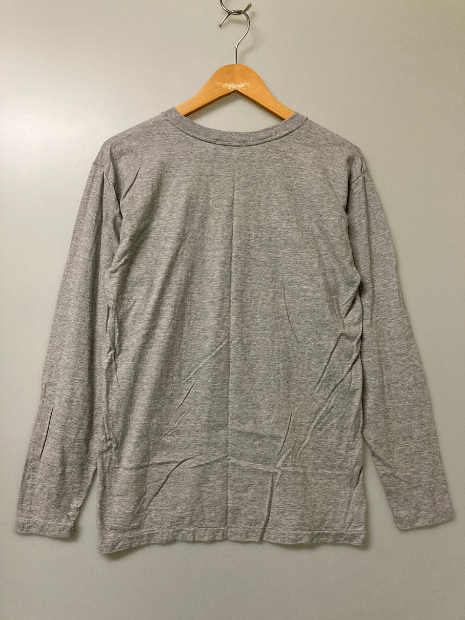 【中古品】【メンズ】 ISSEY MIYAKE イッセイミヤケ I.S. CHISATO TSUMORI RY15058 LOGO PRINT LS TEE Tシャツ トップス 140-251005-ks-04-min サイズ：9 カラー：グレー 万代Net店
