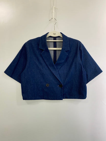 【中古品】【レディース】 HARE ハレ SHORT JACKET & PLEATS SKIRT SET-UP HAL07237AD ショートジャケット & プリーツスカート セットアップ 170-251021-kk-65-min サイズ：F カラー：インディゴ 万代Net店