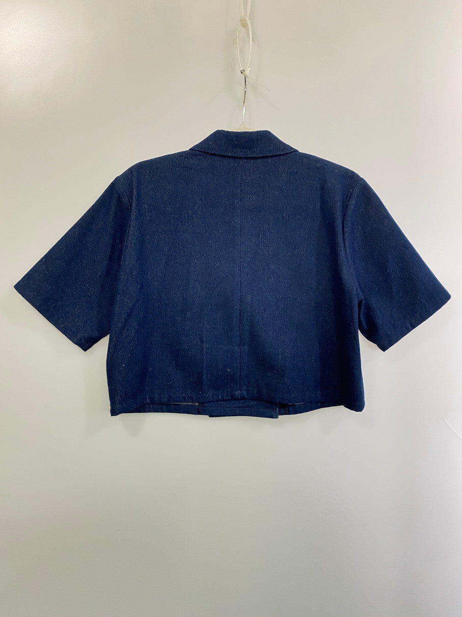 【中古品】【レディース】 HARE ハレ SHORT JACKET & PLEATS SKIRT SET-UP HAL07237AD ショートジャケット & プリーツスカート セットアップ 170-251021-kk-65-min サイズ：F カラー：インディゴ 万代Net店