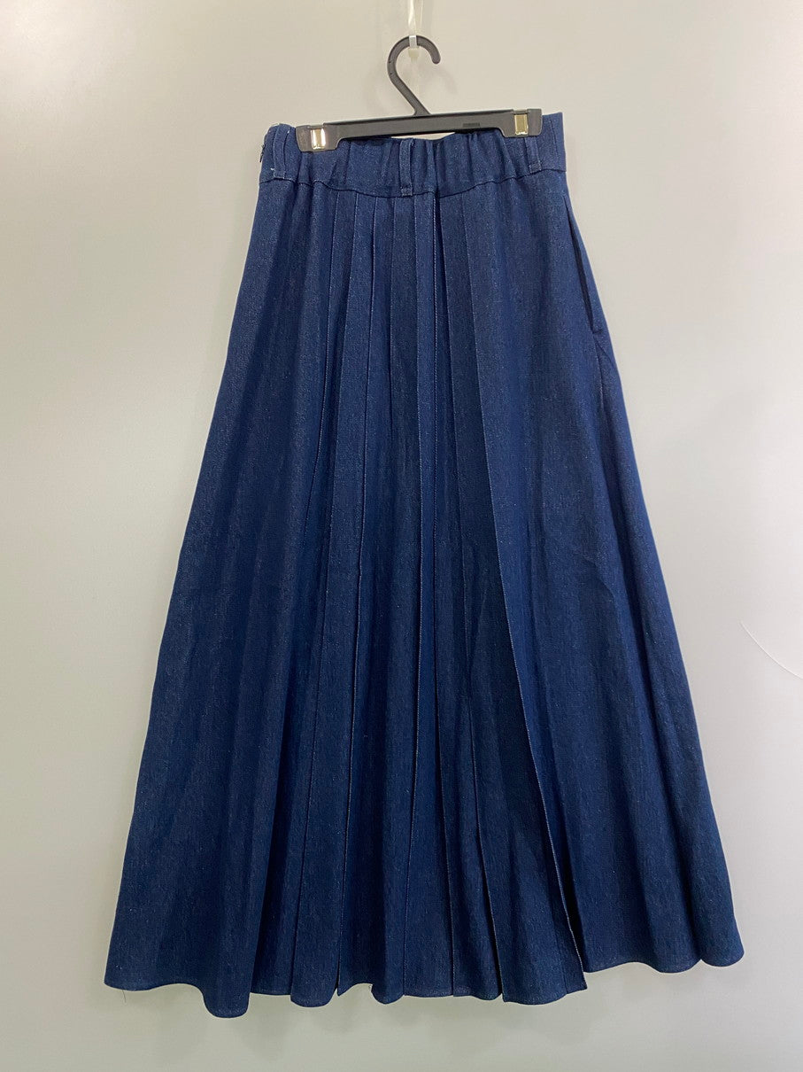 【中古品】【レディース】 HARE ハレ SHORT JACKET & PLEATS SKIRT SET-UP HAL07237AD ショートジャケット & プリーツスカート セットアップ 170-251021-kk-65-min サイズ：F カラー：インディゴ 万代Net店