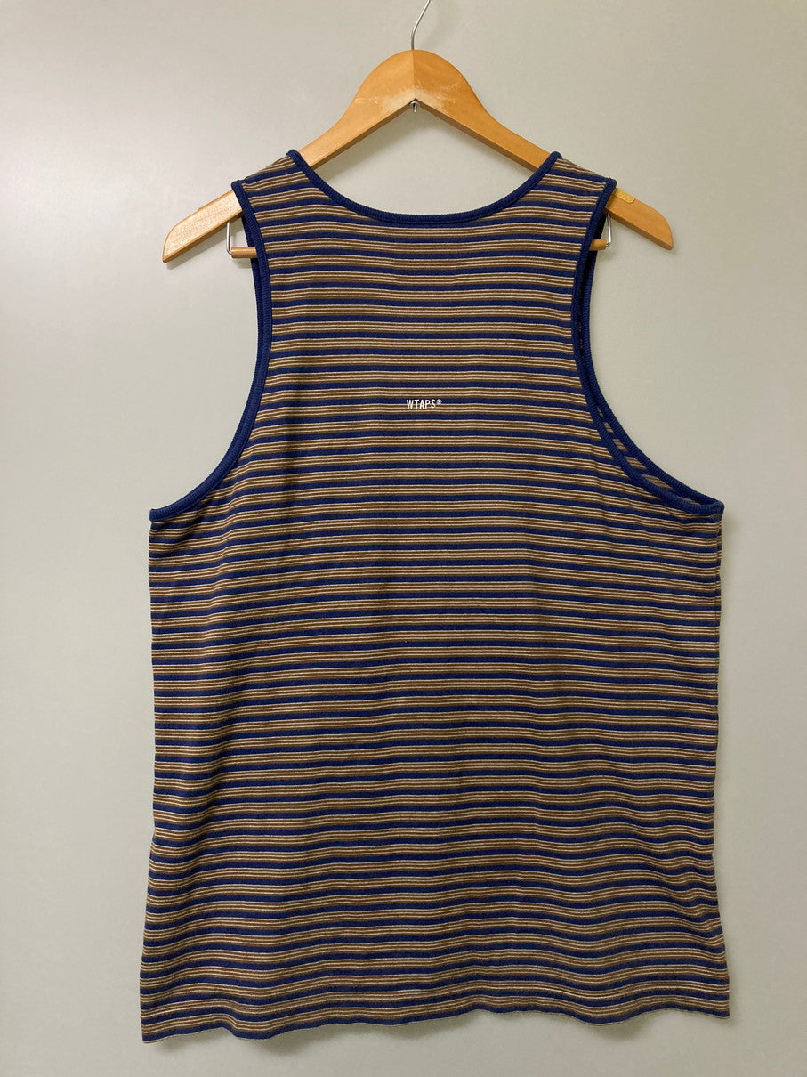 【中古品】【メンズ】 WTAPS ダブルタップス 251ATDT-CSM37 25 S S WTAPS BDY TANK TOP COTTON タンクトップ 142-251005-ks-05-min サイズ：3 カラー：ブルー系 万代Net店