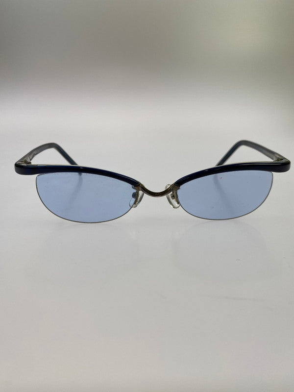 【中古品】【メンズ/レディース】 999.9 フォーナインズ M-03 ハーフリム 眼鏡 アイウェア 203-251019-AS-17-min サイズ：F□20-140 カラー：ブラック/ブルー 万代Net店