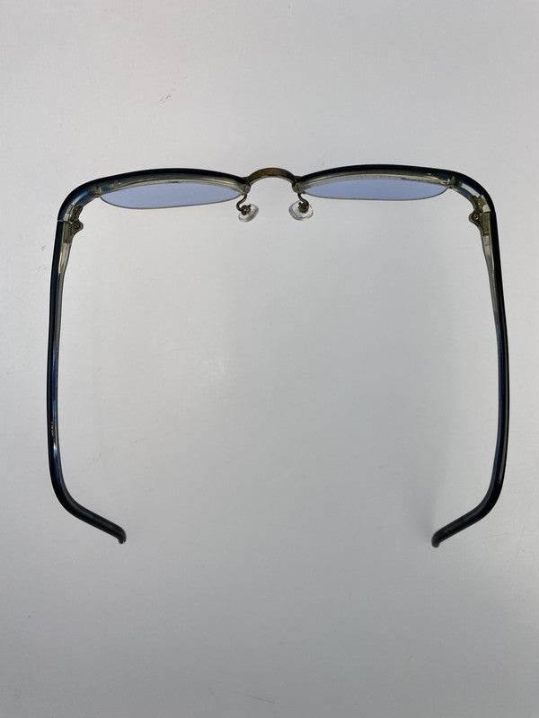 【中古品】【メンズ/レディース】 999.9 フォーナインズ M-03 ハーフリム 眼鏡 アイウェア 203-251019-AS-17-min サイズ：F□20-140 カラー：ブラック/ブルー 万代Net店