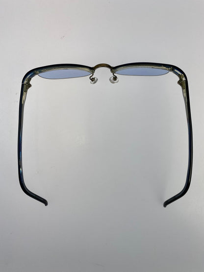 【中古品】【メンズ/レディース】 999.9 フォーナインズ M-03 ハーフリム 眼鏡 アイウェア 203-251019-AS-17-min サイズ：F□20-140 カラー：ブラック/ブルー 万代Net店