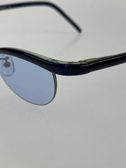 【中古品】【メンズ/レディース】 999.9 フォーナインズ M-03 ハーフリム 眼鏡 アイウェア 203-251019-AS-17-min サイズ：F□20-140 カラー：ブラック/ブルー 万代Net店