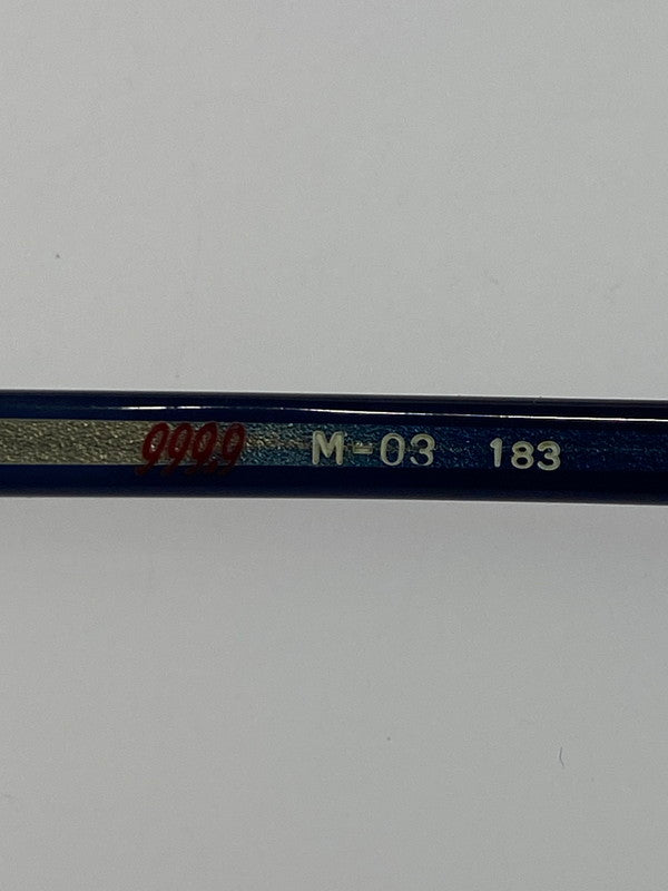 【中古品】【メンズ/レディース】 999.9 フォーナインズ M-03 ハーフリム 眼鏡 アイウェア 203-251019-AS-17-min サイズ：F□20-140 カラー：ブラック/ブルー 万代Net店