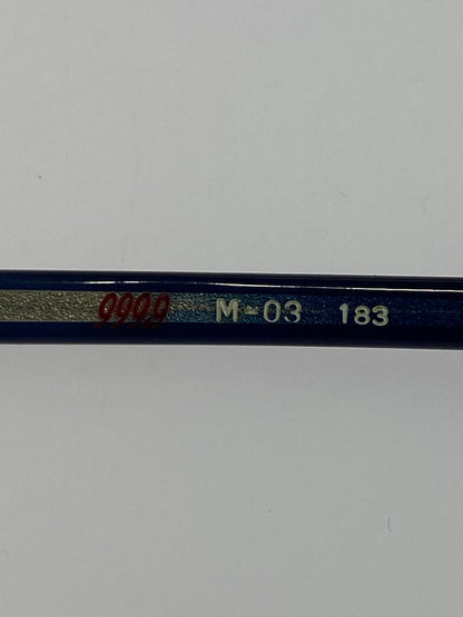 【中古品】【メンズ/レディース】 999.9 フォーナインズ M-03 ハーフリム 眼鏡 アイウェア 203-251019-AS-17-min サイズ：F□20-140 カラー：ブラック/ブルー 万代Net店