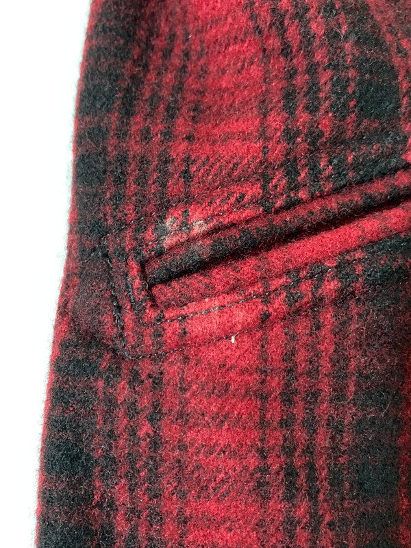 【中古品】【メンズ】 WOOLRICH ウールリッチ OMBRE CHECK P-COAT RED 114-12-1126 オンブレ チェック ピーコート メンズ アウター 144-251003-em-13-min サイズ：L カラー：レッド/ブラック 万代Net店