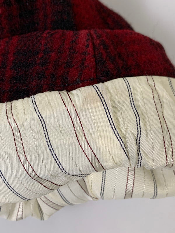 【中古品】【メンズ】 WOOLRICH ウールリッチ OMBRE CHECK P-COAT RED 114-12-1126 オンブレ チェック ピーコート メンズ アウター 144-251003-em-13-min サイズ：L カラー：レッド/ブラック 万代Net店