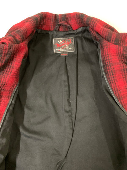 【中古品】【メンズ】 WOOLRICH ウールリッチ OMBRE CHECK P-COAT RED 114-12-1126 オンブレ チェック ピーコート メンズ アウター 144-251003-em-13-min サイズ：L カラー：レッド/ブラック 万代Net店