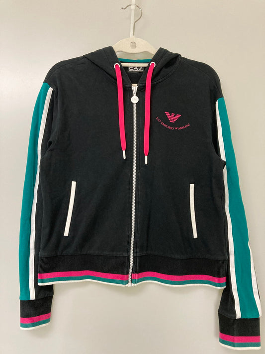 【中古品】【レディース】 Emporio Armani エンポリオ・アルマーニ SPORTS SWEATSHIRT 3HTM41-TJ31Z スポーツスウェットシャツ トップス ジップパーカー フーディー 168-251021-kk-01-min サイズ：XS カラー：ブラック 万代Net店