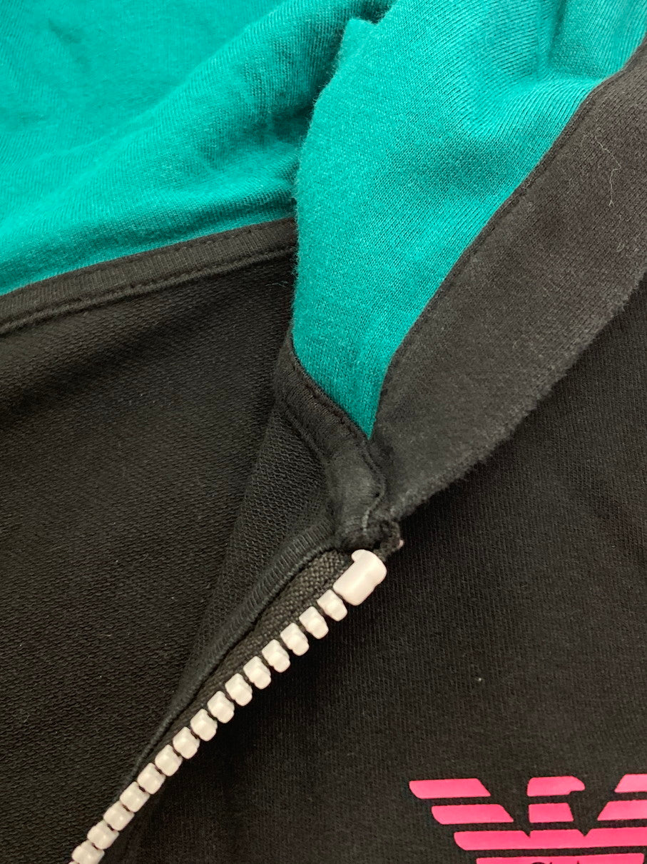 【中古品】【レディース】 Emporio Armani エンポリオ・アルマーニ SPORTS SWEATSHIRT 3HTM41-TJ31Z スポーツスウェットシャツ トップス ジップパーカー フーディー 168-251021-kk-01-min サイズ：XS カラー：ブラック 万代Net店