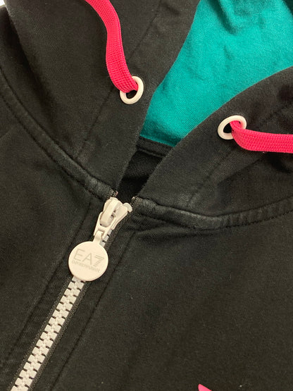 【中古品】【レディース】 Emporio Armani エンポリオ・アルマーニ SPORTS SWEATSHIRT 3HTM41-TJ31Z スポーツスウェットシャツ トップス ジップパーカー フーディー 168-251021-kk-01-min サイズ：XS カラー：ブラック 万代Net店