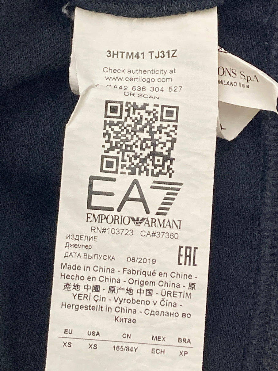 【中古品】【レディース】 Emporio Armani エンポリオ・アルマーニ SPORTS SWEATSHIRT 3HTM41-TJ31Z スポーツスウェットシャツ トップス ジップパーカー フーディー 168-251021-kk-01-min サイズ：XS カラー：ブラック 万代Net店
