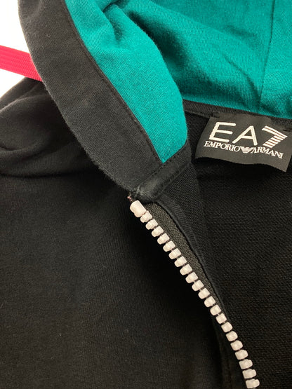 【中古品】【レディース】 Emporio Armani エンポリオ・アルマーニ SPORTS SWEATSHIRT 3HTM41-TJ31Z スポーツスウェットシャツ トップス ジップパーカー フーディー 168-251021-kk-01-min サイズ：XS カラー：ブラック 万代Net店