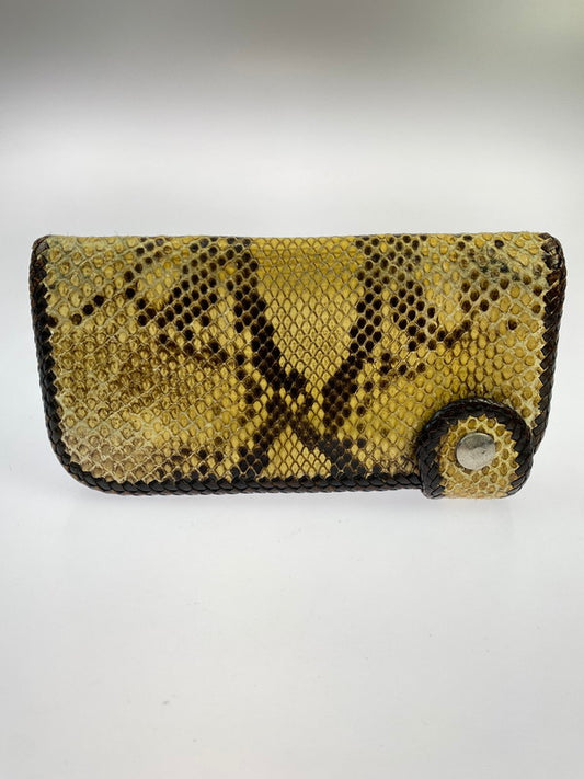 【中古品】【メンズ】 ALIF COLLECTION アリフコレクション PYTHON LONG WALLET ロングウォレット 長財布 201-251019-AS-15-min カラー：ベージュ系 万代Net店