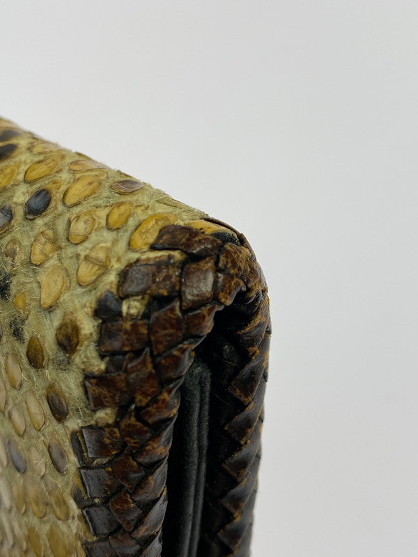 【中古品】【メンズ】 ALIF COLLECTION アリフコレクション PYTHON LONG WALLET ロングウォレット 長財布 201-251019-AS-15-min カラー：ベージュ系 万代Net店