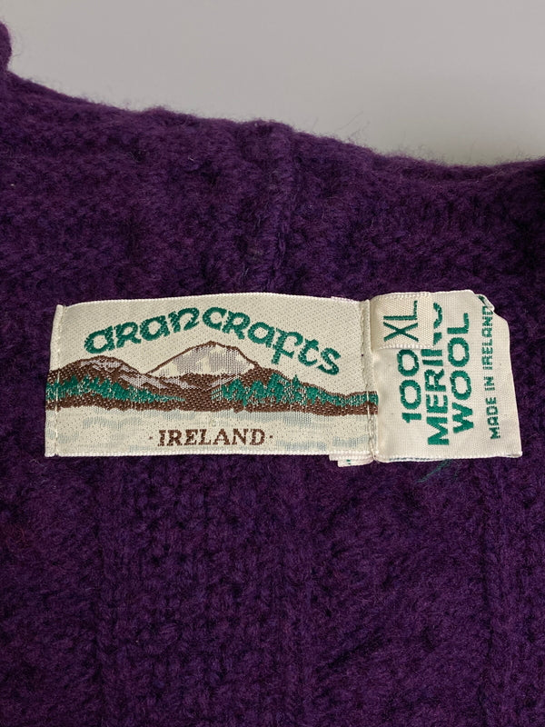 【中古品】【メンズ】 ARANCRAFTS アランクラフト KNIT HOODIE ニット フーディー パーカー セーター フルジップ メンズ アウター 146-251212-em-20-min サイズ：XL カラー：パープル 万代Net店