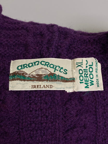 【中古品】【メンズ】 ARANCRAFTS アランクラフト KNIT HOODIE ニット フーディー パーカー セーター フルジップ メンズ アウター 146-251212-em-20-min サイズ：XL カラー：パープル 万代Net店