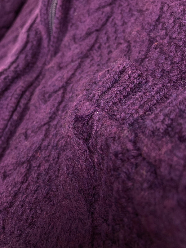 【中古品】【メンズ】 ARANCRAFTS アランクラフト KNIT HOODIE ニット フーディー パーカー セーター フルジップ メンズ アウター 146-251212-em-20-min サイズ：XL カラー：パープル 万代Net店