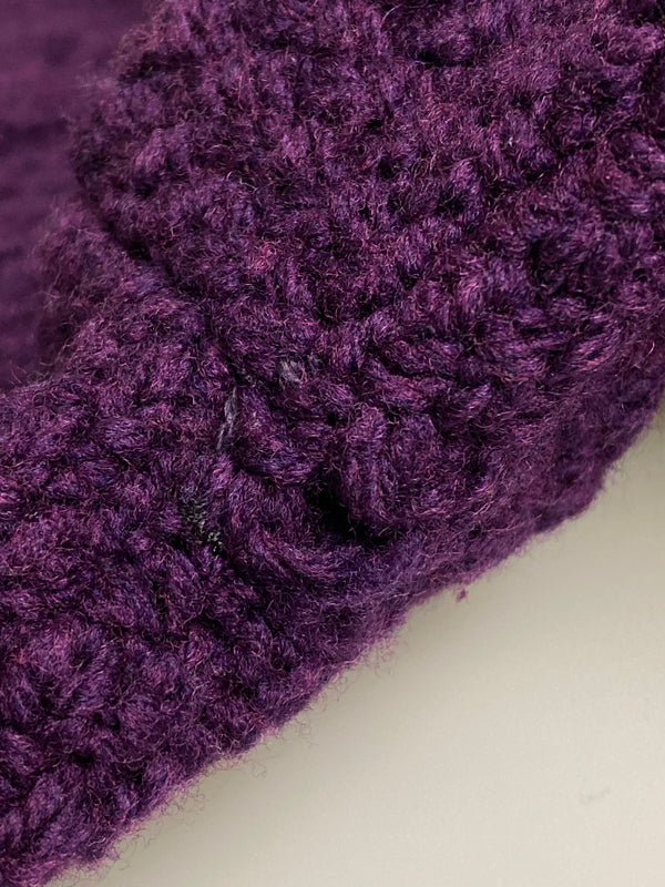 【中古品】【メンズ】 ARANCRAFTS アランクラフト KNIT HOODIE ニット フーディー パーカー セーター フルジップ メンズ アウター 146-251212-em-20-min サイズ：XL カラー：パープル 万代Net店