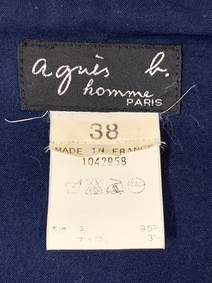 【中古品】【メンズ】 agnes b. アニエスベー 90S WOOL JACKET 90年代 ウール ジャケット メンズ アウター ブルゾン ヴィンテージ 141-251003-em-08-min サイズ：38 カラー：ネイビー 万代Net店