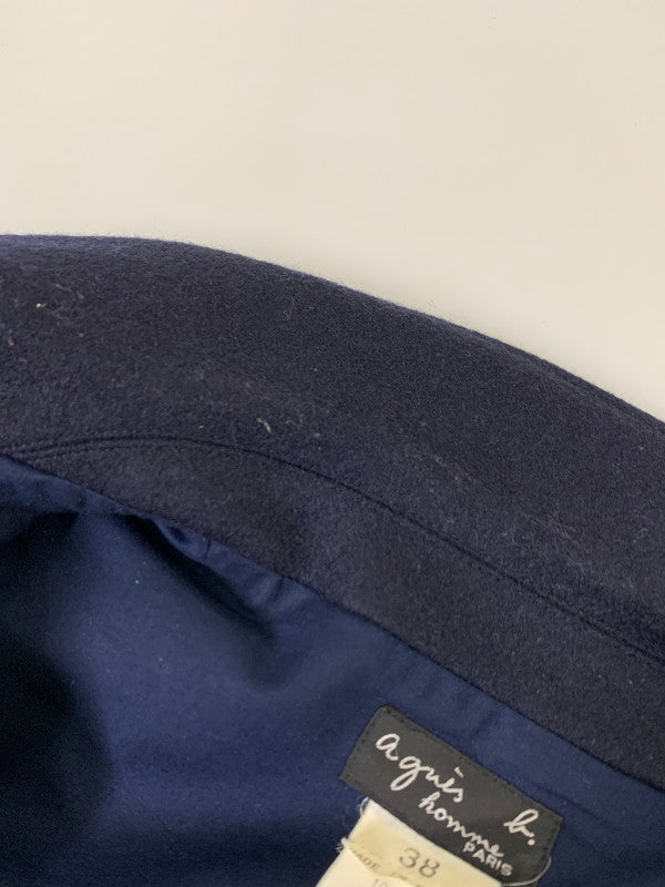 【中古品】【メンズ】 agnes b. アニエスベー 90S WOOL JACKET 90年代 ウール ジャケット メンズ アウター ブルゾン ヴィンテージ 141-251003-em-08-min サイズ：38 カラー：ネイビー 万代Net店