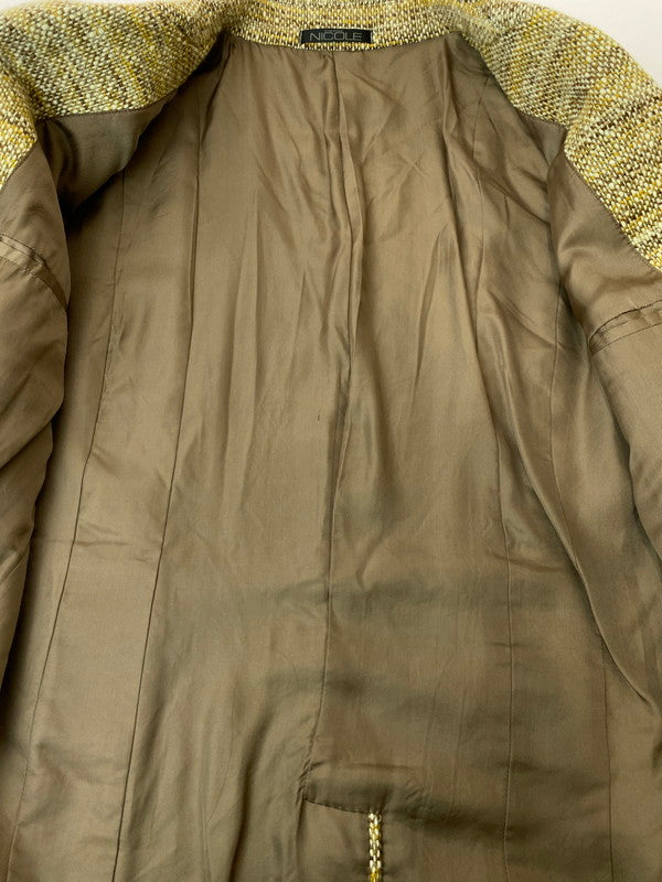 【中古品】【メンズ】 MONSIEUR NICOLE ムッシュニコル WOOL JACKET ウール ジャケット メンズ アウター ステンカラーコート 146-251216-em-09-min サイズ：50 カラー：イエロー系 万代Net店