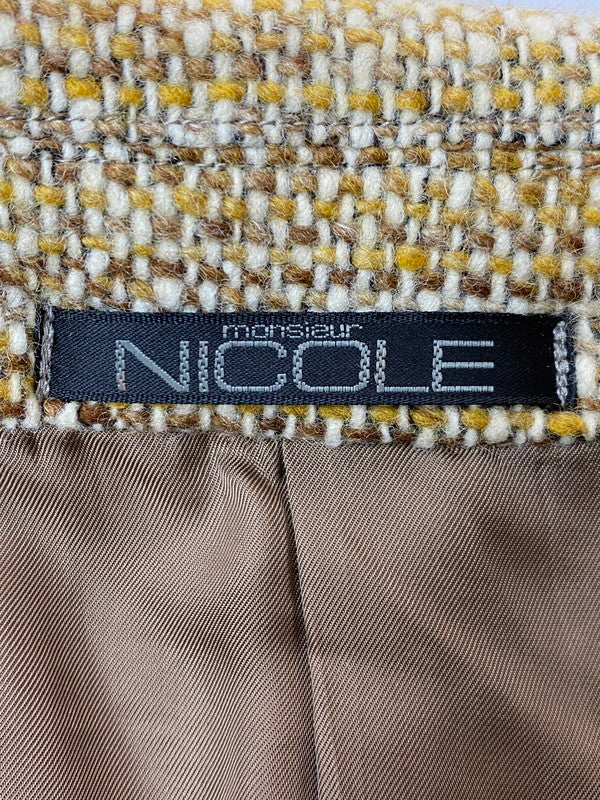 【中古品】【メンズ】 MONSIEUR NICOLE ムッシュニコル WOOL JACKET ウール ジャケット メンズ アウター ステンカラーコート 146-251216-em-09-min サイズ：50 カラー：イエロー系 万代Net店