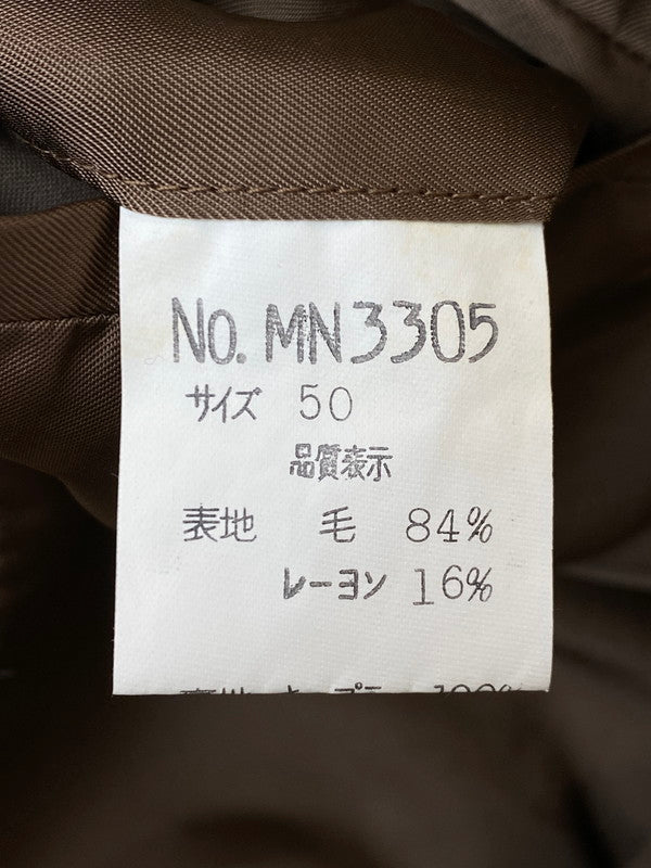 【中古品】【メンズ】 MONSIEUR NICOLE ムッシュニコル WOOL JACKET ウール ジャケット メンズ アウター ステンカラーコート 146-251216-em-09-min サイズ：50 カラー：イエロー系 万代Net店