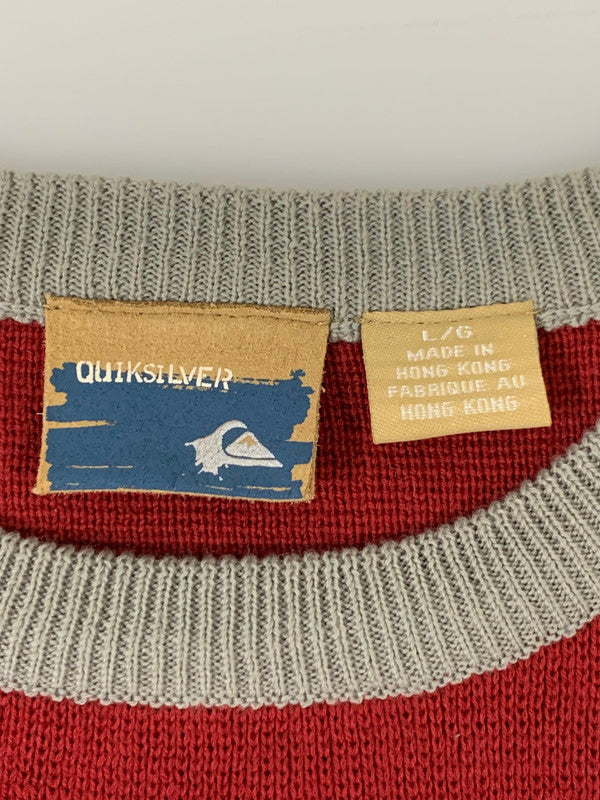 【中古品】【メンズ】 QUICKSILVER クイックシルバー 90S KNIT ニット トップス 146-251012-ks-34-min サイズ：L カラー：レッド系 万代Net店