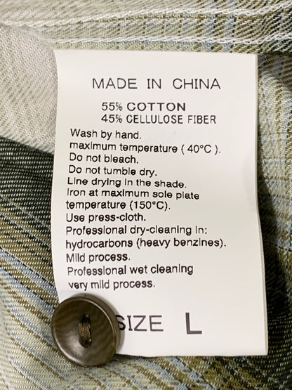 【中古品】【メンズ】 ADAM ET ROPE アダム エ ロペ DRAPE CHECK LS SHIRT GREEN WILD LIFE TAILOR GPG-44010-A 24SS ドレープ チェック 長袖 シャツ メンズ トップス オープンカラーシャツ 140-251003-em-04-min サイズ：L カラー：グリーン系 万代Net店