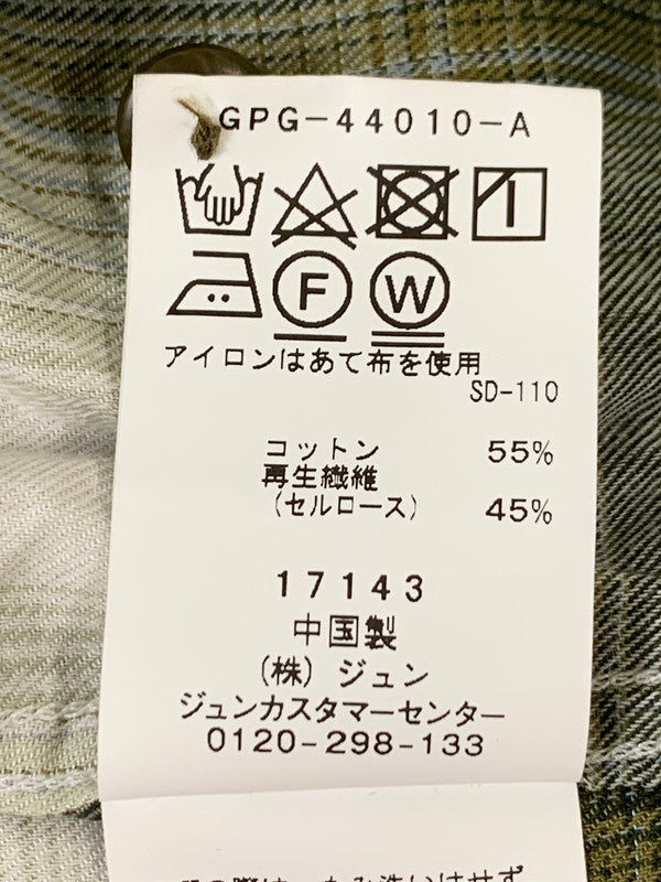 【中古品】【メンズ】 ADAM ET ROPE アダム エ ロペ DRAPE CHECK LS SHIRT GREEN WILD LIFE TAILOR GPG-44010-A 24SS ドレープ チェック 長袖 シャツ メンズ トップス オープンカラーシャツ 140-251003-em-04-min サイズ：L カラー：グリーン系 万代Net店