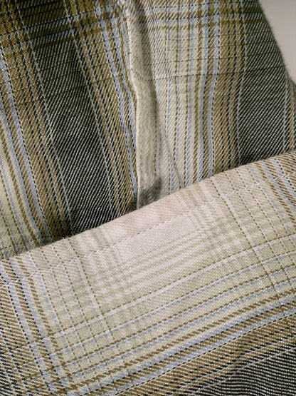 【中古品】【メンズ】 ADAM ET ROPE アダム エ ロペ DRAPE CHECK LS SHIRT GREEN WILD LIFE TAILOR GPG-44010-A 24SS ドレープ チェック 長袖 シャツ メンズ トップス オープンカラーシャツ 140-251003-em-04-min サイズ：L カラー：グリーン系 万代Net店