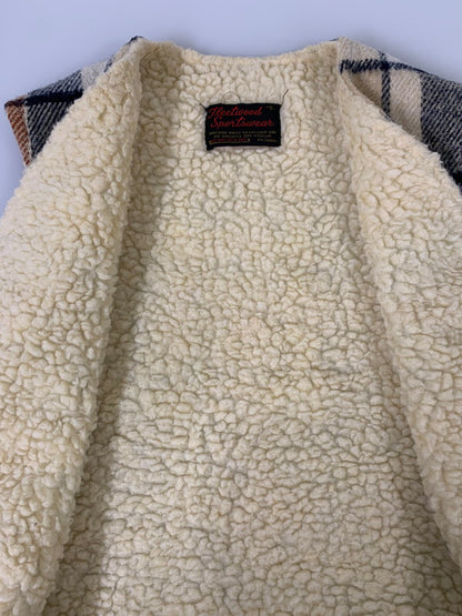 【中古品】【メンズ】 FLEETWOOD SPORTSWEAR フリートウッド スポーツウェア 70's BOA CHECK VEST VINTAGE 70年代 ボア チェックベスト トップス ヴィンテージ 146-251008-kk-40-min サイズ：S カラー：ネイビー 万代Net店