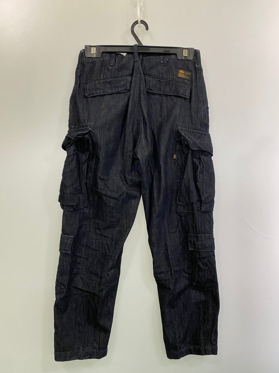 【中古品】【メンズ】 ALPHA アルファ INDUSTRIES コンバット カーゴパンツ TB1058-400 メンズ ボトムス コットンリップストップ 156-251029-em-28-min サイズ：S カラー：インディゴブルー 万代Net店