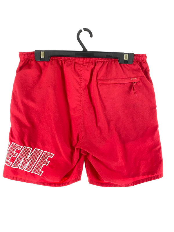 【現状渡し品】【メンズ】 SUPREME シュプリーム 19SS LOGO APPLIQUE WATER SHORTS ロゴアップリケウォーター ショーツ 149-260805-zi-17-min サイズ：M カラー：レッド 万代Net店