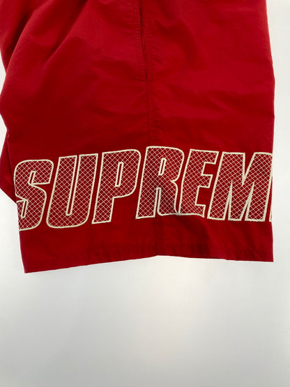【現状渡し品】【メンズ】 SUPREME シュプリーム 19SS LOGO APPLIQUE WATER SHORTS ロゴアップリケウォーター ショーツ 149-260805-zi-17-min サイズ：M カラー：レッド 万代Net店