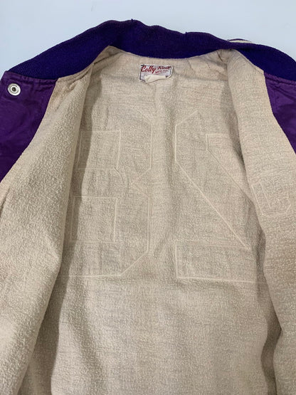【現状渡し品】【メンズ】 CALLY RALL キャリーロール 60's NUMBERING VARSITY JACKET VINTAGE 60年代 ナンバリング バーシティージャケット ライトアウター スタジャン 146-251007-kk-49-min サイズ：表記消え 下記参照 カラー：パープル 万代Net店