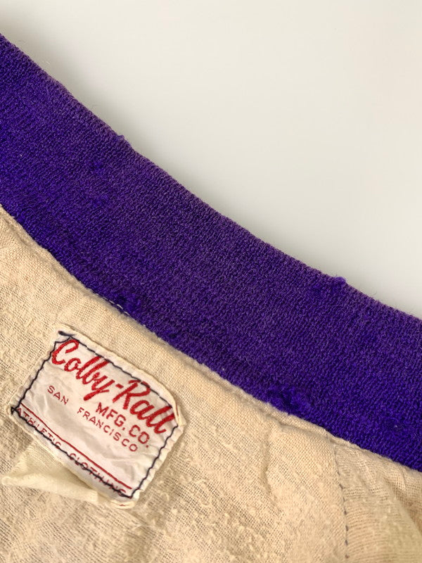 【現状渡し品】【メンズ】 CALLY RALL キャリーロール 60's NUMBERING VARSITY JACKET VINTAGE 60年代 ナンバリング バーシティージャケット ライトアウター スタジャン 146-251007-kk-49-min サイズ：表記消え 下記参照 カラー：パープル 万代Net店