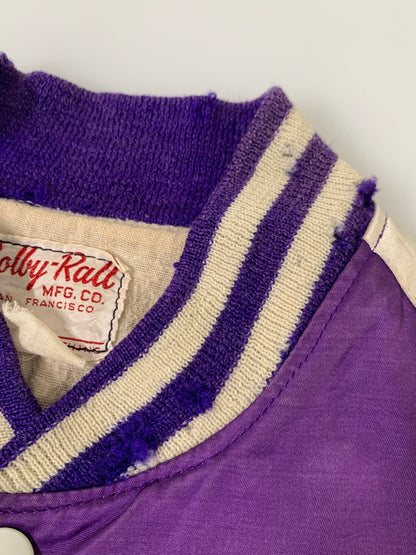 【現状渡し品】【メンズ】 CALLY RALL キャリーロール 60's NUMBERING VARSITY JACKET VINTAGE 60年代 ナンバリング バーシティージャケット ライトアウター スタジャン 146-251007-kk-49-min サイズ：表記消え 下記参照 カラー：パープル 万代Net店